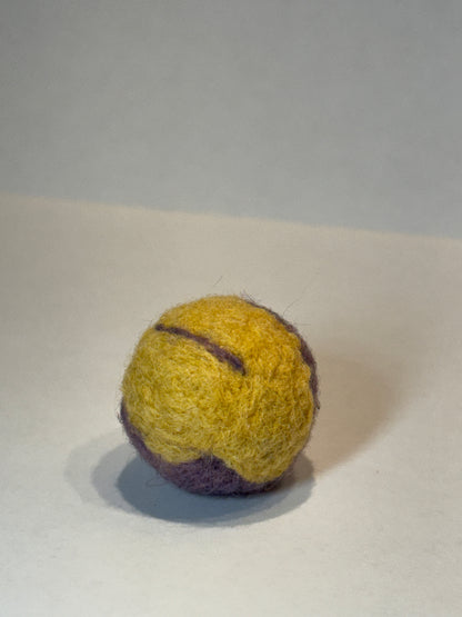 Custom made wool ball toy for pets - choose your own colours and add your pet's name letter