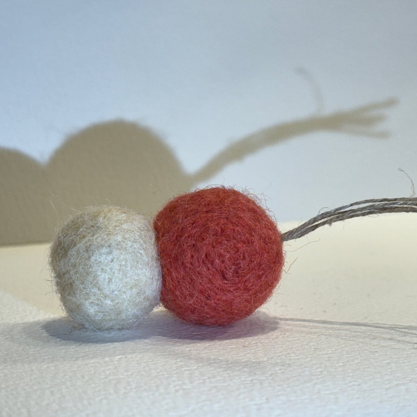 Natural wool handmade ball toy for pets „Mouse“