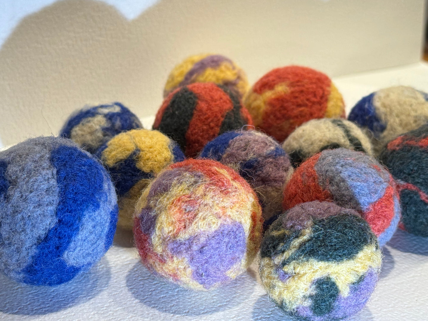 NEW Natural wool handmade ball toy for pets "Marble"