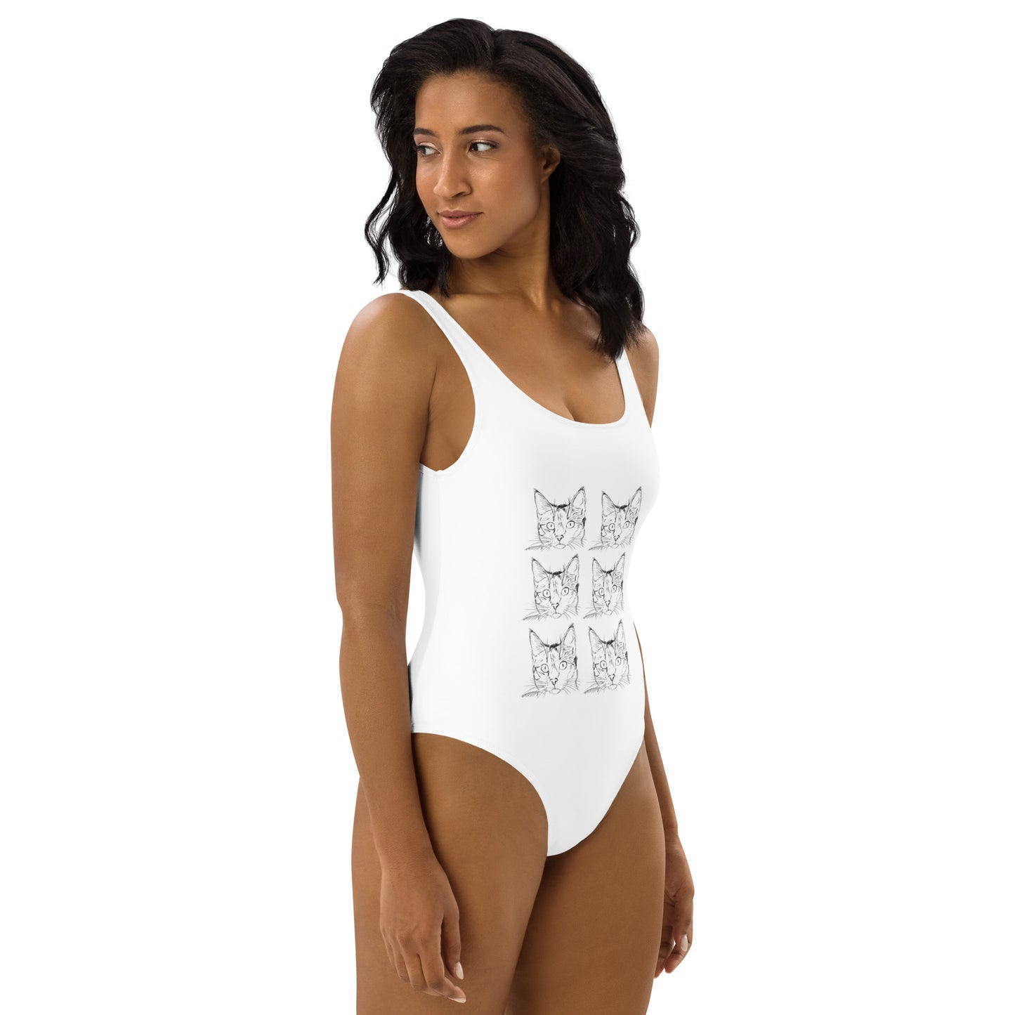 One-Piece Swimsuit with cats