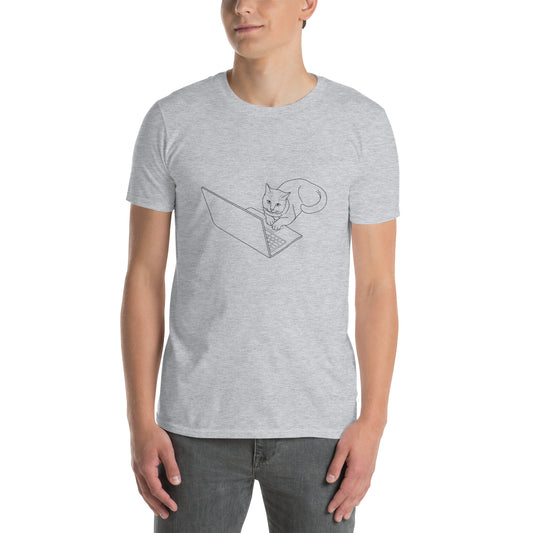 Short-Sleeve Unisex T-Shirt "Laptop Cat"