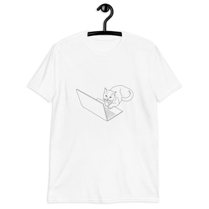 Short-Sleeve Unisex T-Shirt "Laptop Cat"