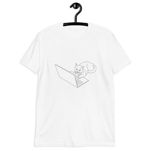 Short-Sleeve Unisex T-Shirt "Laptop Cat"